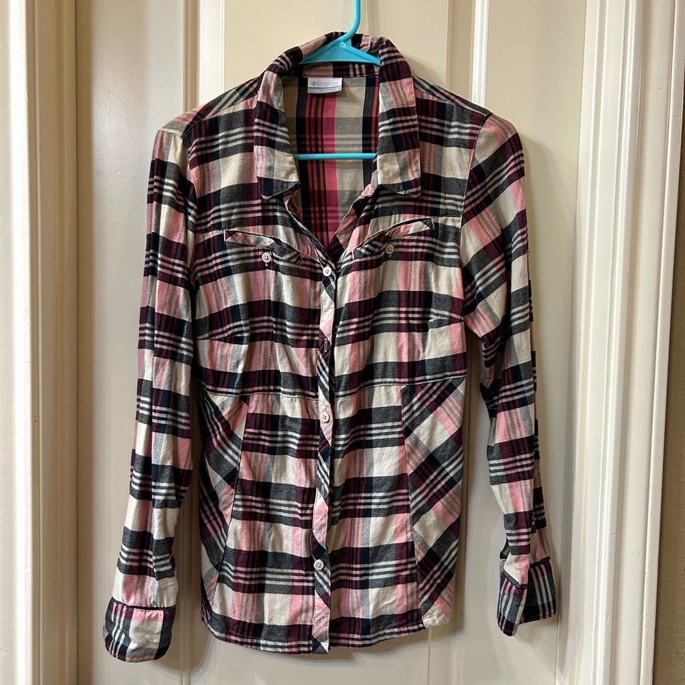 S Columbia Plaid Button Up